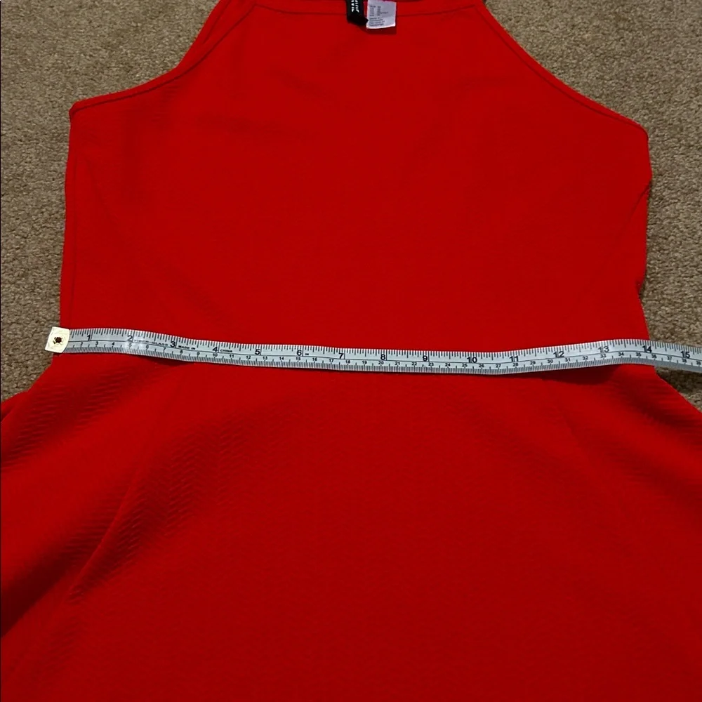 Divided H&M Red Textured Knit Flare Mini Dress size 10 - Picture 9 of 13